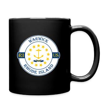 Warwick Rhode Island Flag USA Souvenir Badge - Mug uni - noir - Droite