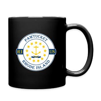Pawtucket Rhode Island Flag USA Souvenir Badge - Mug uni - noir - Droite