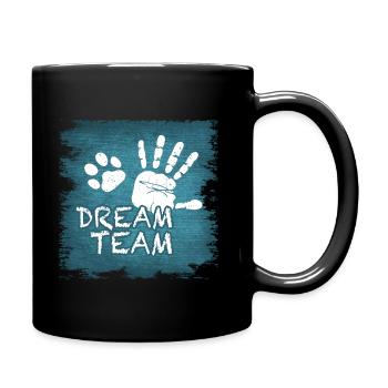 Dog and human DREAM TEAM - Full Colour Mug - black - Right