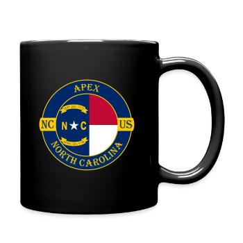 Apex North Carolina Flagge USA Reise Souvenir Abzeichen - Tasse einfarbig - Schwarz - Rechts