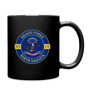 Grand Forks North Dakota Flag USA Souvenir Logo - Full Colour Mug - black - Right