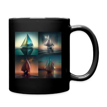 Sailboat on the sea - Full Colour Mug - black - Right
