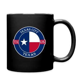 Texas City Texas Flagge USA Reise Souvenir Abzeichen - Tasse einfarbig - Schwarz - Rechts