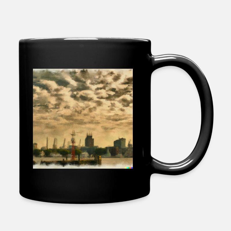 Hamburg, meine Perle - Tasse einfarbig - Schwarz