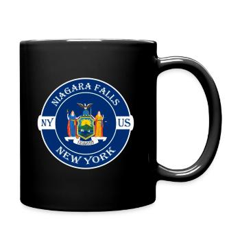 Niagarafälle New York Flagge USA Souvenir Abzeichen - Tasse einfarbig - Schwarz - Rechts