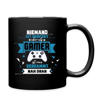 Lustiger Gaming Spruch für Gamer und Zocker - Tasse einfarbig - Schwarz - Rechts
