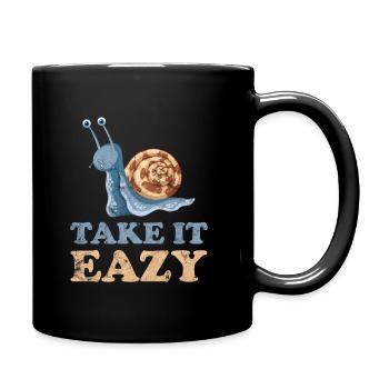 Take it Easy Schnecke - Tasse einfarbig - Schwarz - Rechts