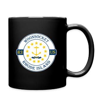 Woonsocket Rhode Island Flag USA Souvenir Badge - Mug uni - noir - Droite