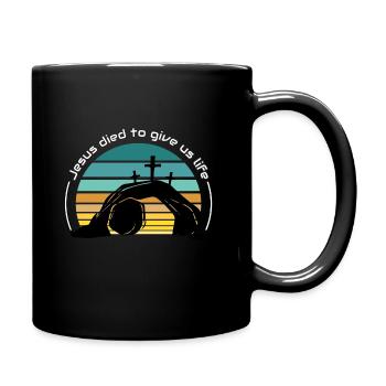 Jésus est mort pour nous donner la vie - Mug uni - noir - Droite