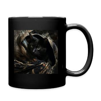 Chat en peinture à l’huile - Mug uni - noir - Droite