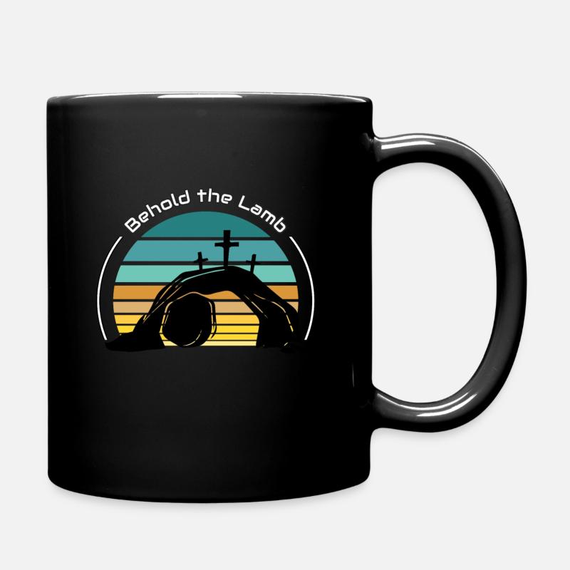 Seht das Lamm - Tasse einfarbig - Schwarz