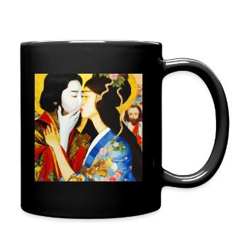 Guanyin and Jesus in "The Kiss" II - Tasse einfarbig - Schwarz - Rechts