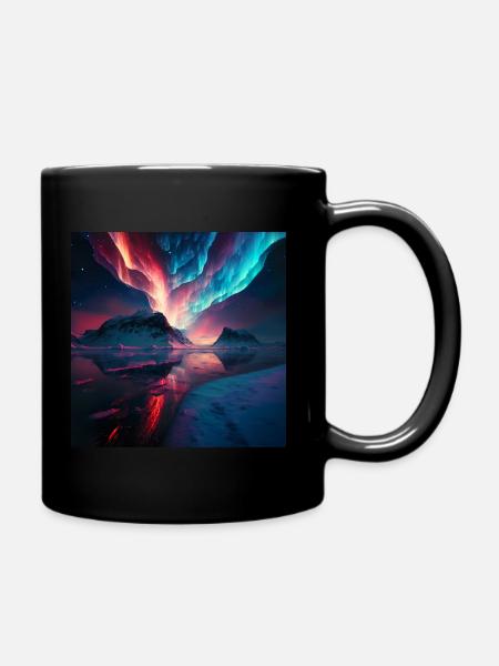 Nordlichter - Tasse einfarbig - Schwarz