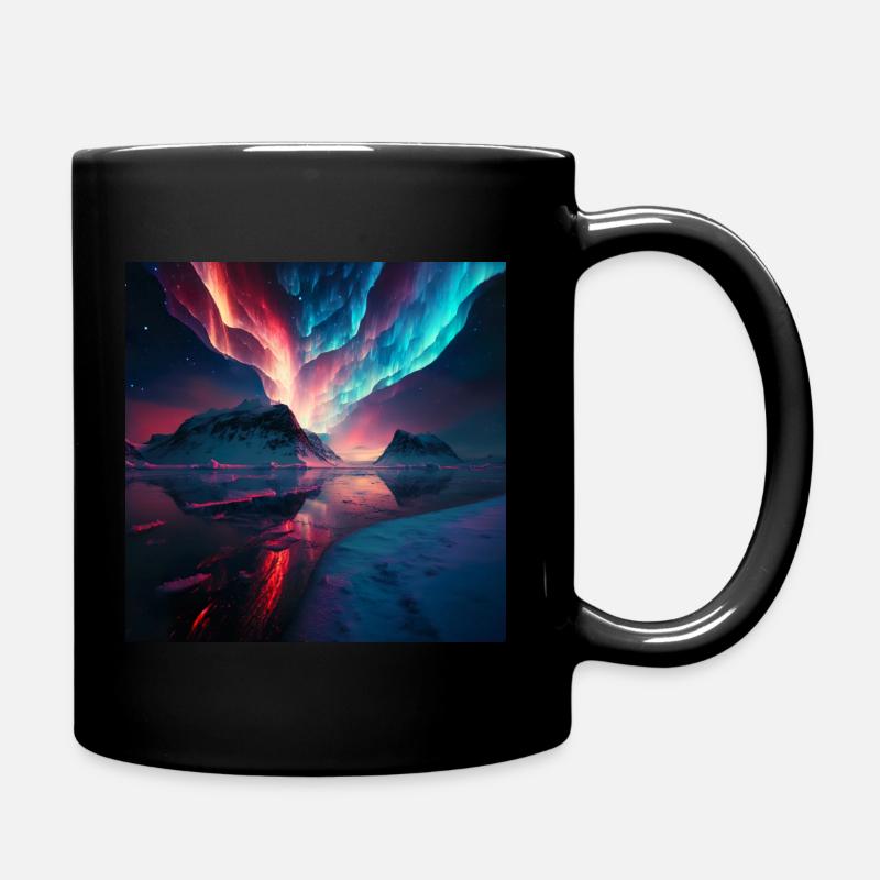 Nordlichter - Tasse einfarbig - Schwarz