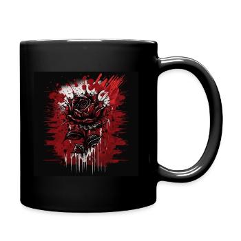 Dark Red Rose - Tasse einfarbig - Schwarz - Rechts