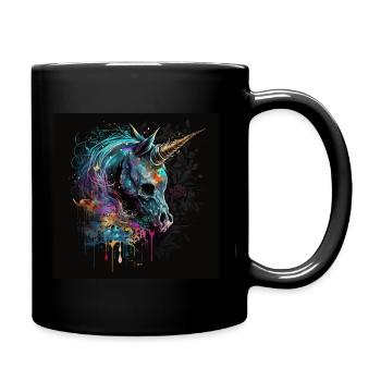 Dark Unicorn Love - Full Colour Mug - black - Right