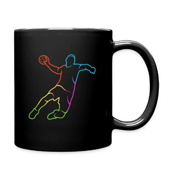 Handball colorful Handball player Boys Handball player - Full Colour Mug - black - Right