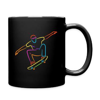 Skateboard coloré Skater Skating Skateboarder - Mug uni - noir - Droite