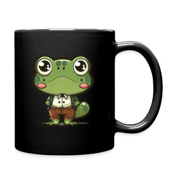 Lustiger kleiner Frosch - Tasse einfarbig - Schwarz - Rechts