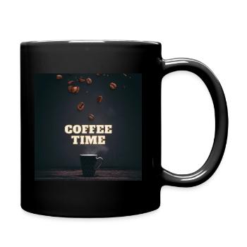 Coffee Time - Tasse einfarbig - Schwarz - Rechts