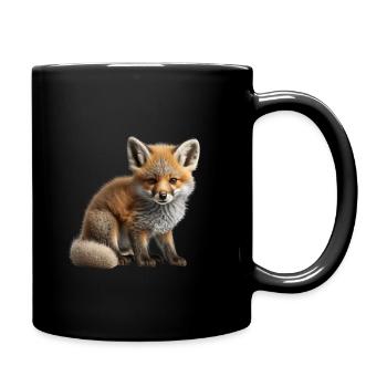 Super mignon bébé renard - Mug uni - noir - Droite