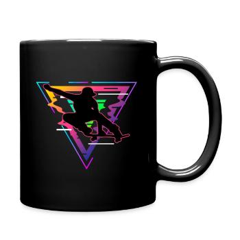 skateboard skater skaten retro - Tasse einfarbig - Schwarz - Rechts