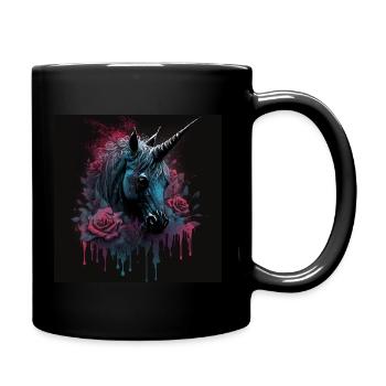 Rose and Unicorn - Full Colour Mug - black - Right