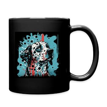 Dalmatiner - Tasse einfarbig - Schwarz - Rechts