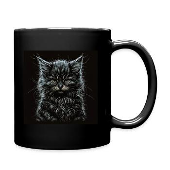 Maine Coon cat kitten - Tasse einfarbig - Schwarz - Rechts