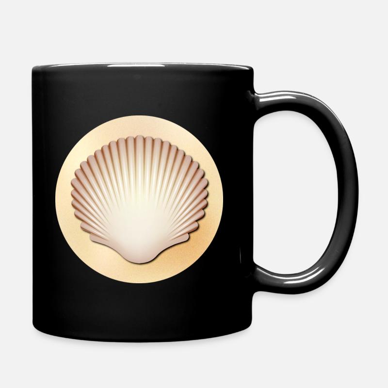 Coquille (sable, ronde) - Mug uni - noir