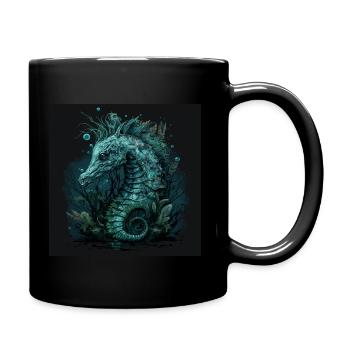 Crinchy Seahorse - Full Colour Mug - black - Right