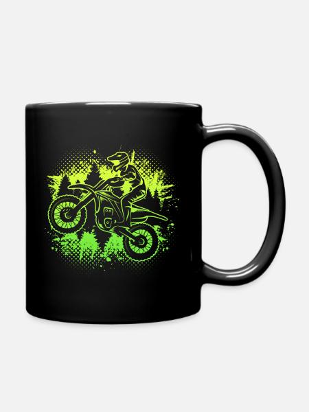 Motocross Biker Motorradfahrer Jungen Motorrad - Tasse einfarbig - Schwarz