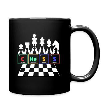 Schachspiel - Chess Schach Schach Periodensystem - Tasse einfarbig - Schwarz - Rechts