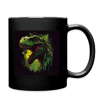 T-Rex hat schlechte Laune - Tasse einfarbig - Schwarz - Rechts