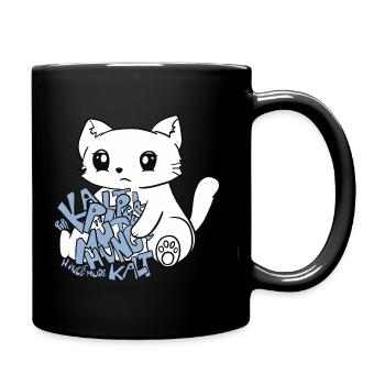 Morgenmuffel Katze - Tasse einfarbig - Schwarz - Rechts