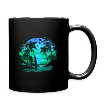 Retro Palm Sun Holiday Summer - Mug uni - noir - Droite