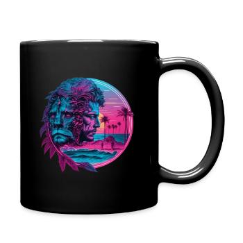 Retro Zodiac Sign Leo Horoscope - Full Colour Mug - black - Right