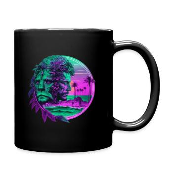 Zodiaque rétro Horoscope Lion - Mug uni - noir - Droite