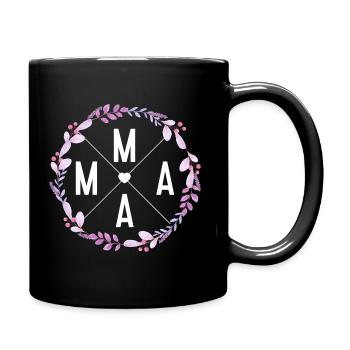 Flower Wreath Mama Mother's Day Gift - Full Colour Mug - black - Right