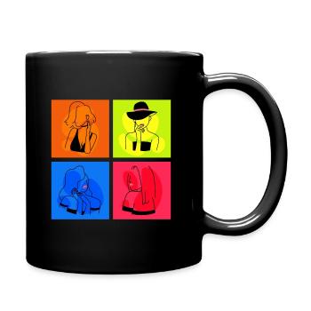 Minimalist Lineart Women Face Line Art - Full Colour Mug - black - Right