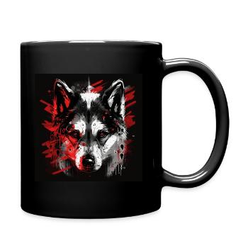 Husky Dog - Tasse einfarbig - Schwarz - Rechts