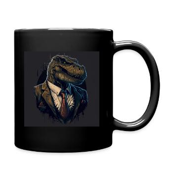 T-Rex Gangsterboss - Tasse einfarbig - Schwarz - Rechts
