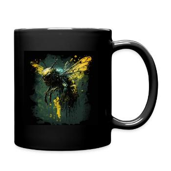 Gruselige Zombie Horrorbiene - Tasse einfarbig - Schwarz - Rechts