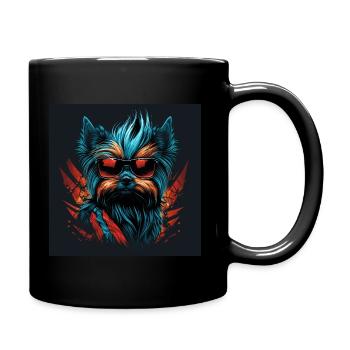 Punky cool Yorkshire Terrier - Full Colour Mug - black - Right