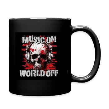 Musique allumée, monde éteint - Mug uni - noir - Droite
