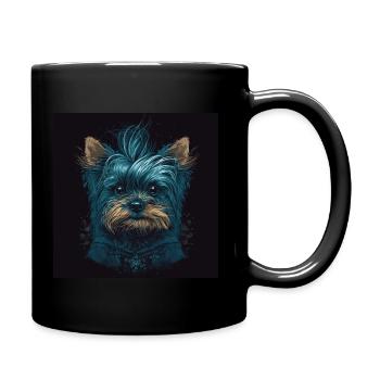 Punky Yorkshire Terrier - Full Colour Mug - black - Right