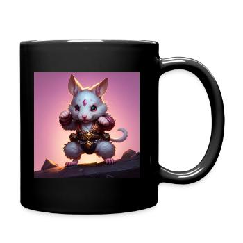 Fantasy Rodent Warrior Artwork for Kids Fancy Rat - Full Colour Mug - black - Right