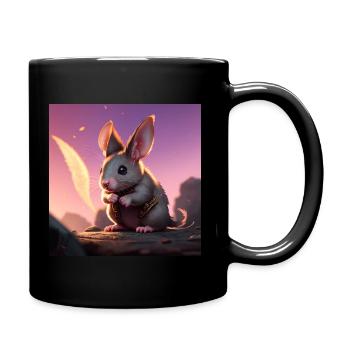 Fantasy Rodent Warrior Artwork for Kids Fancy Rat - Full Colour Mug - black - Right