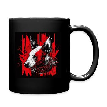Bullterrier - Tasse einfarbig - Schwarz - Rechts