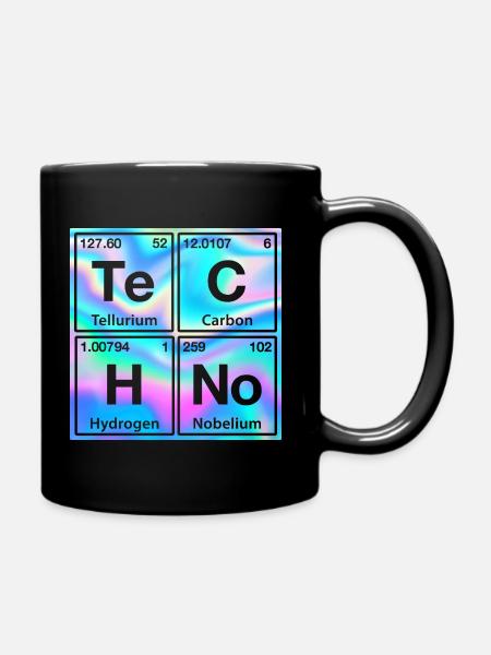 Techno Rave Electro Raver Chemie Periodensystem - Tasse einfarbig - Schwarz